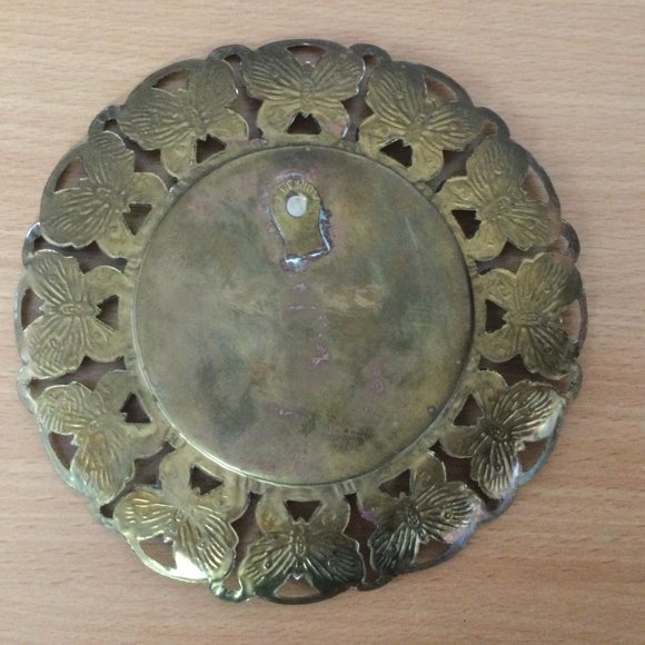 4 Vintage brass butterfly frames & vtg prints blue boy red boy pinky, girl w dog - Picture 6 of 9